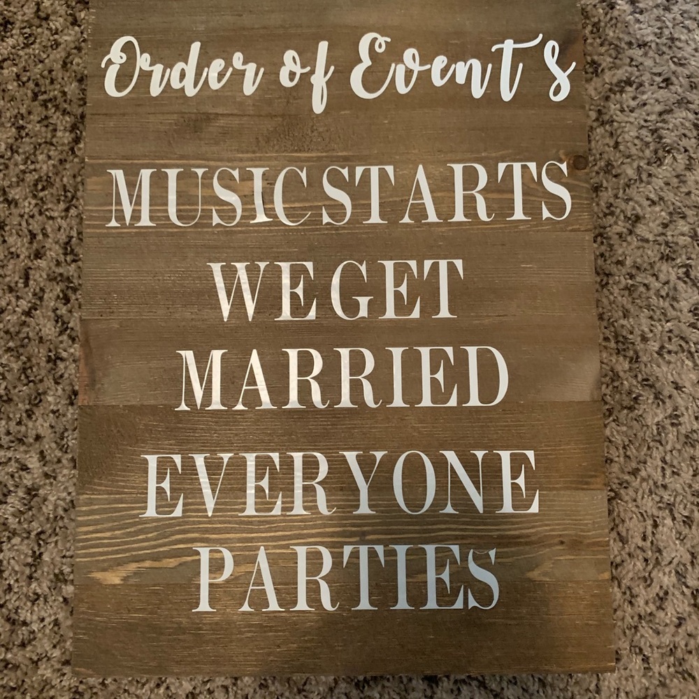 Order of Events Sign